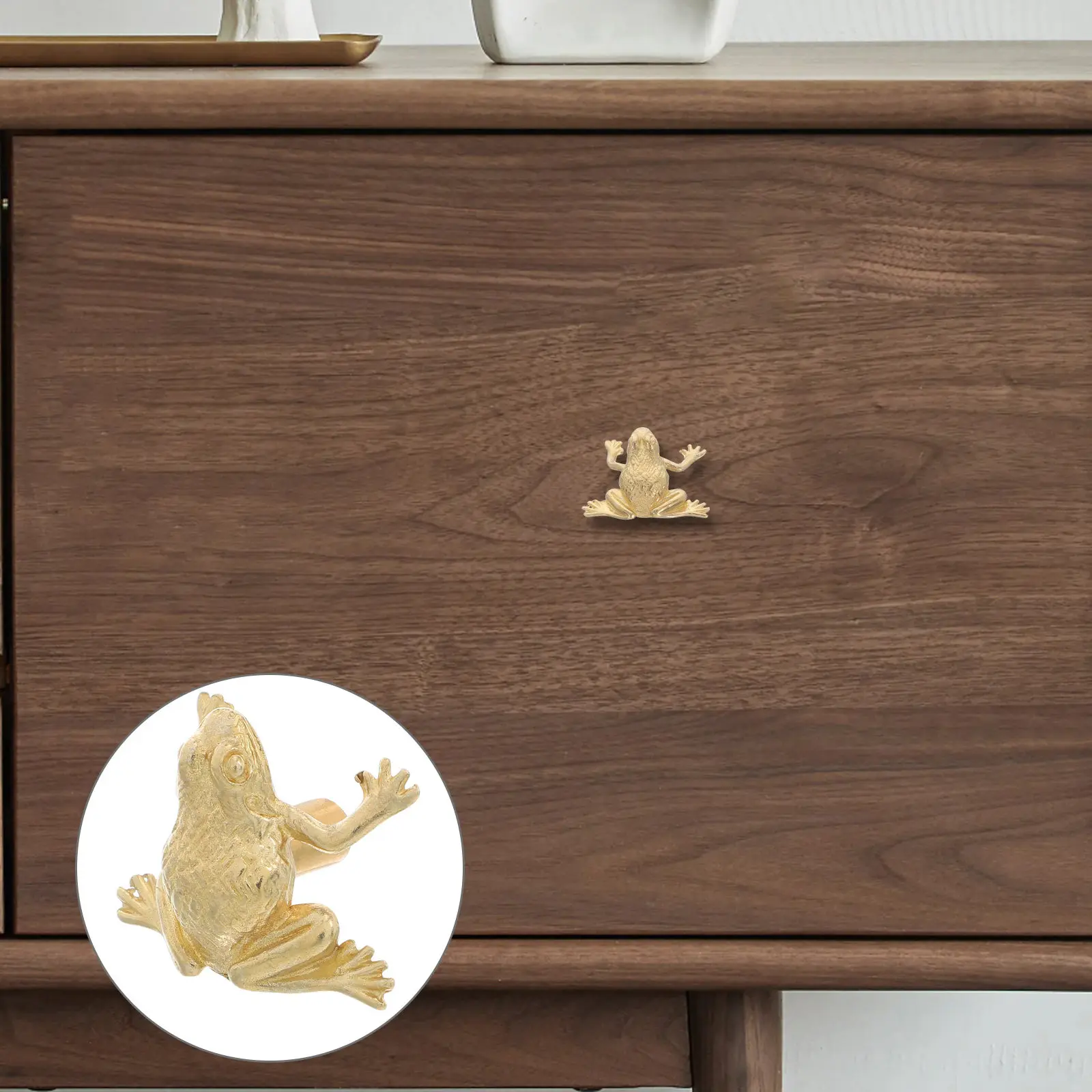 

Vintage Brass Frog Door Handle Classic Hardware for Bedroom Cabinet Drawer Retro Chinese Prosperity Animal Pulls