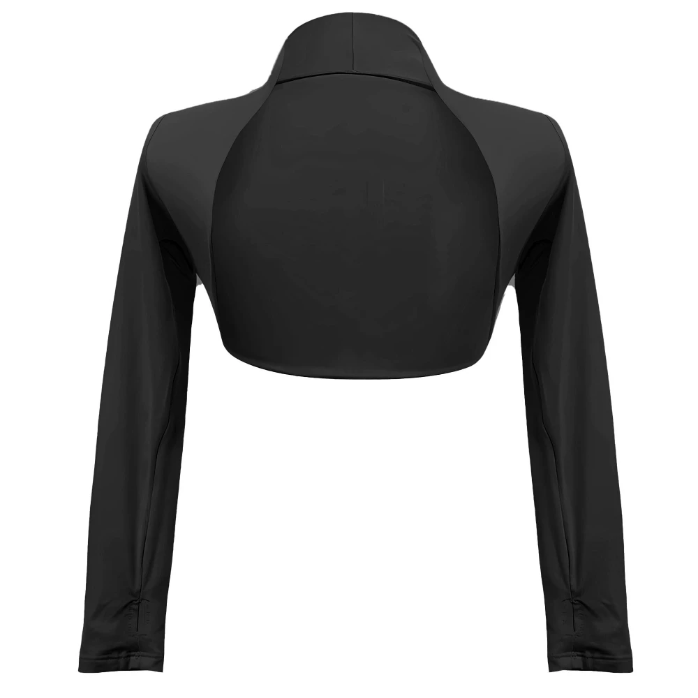 

Kids Girls Ballet Dance Shrug Wrap Top Long Sleeve Open Front Athletic Bolero Cardigan Warm Up Pullover Crop Top for Leotard