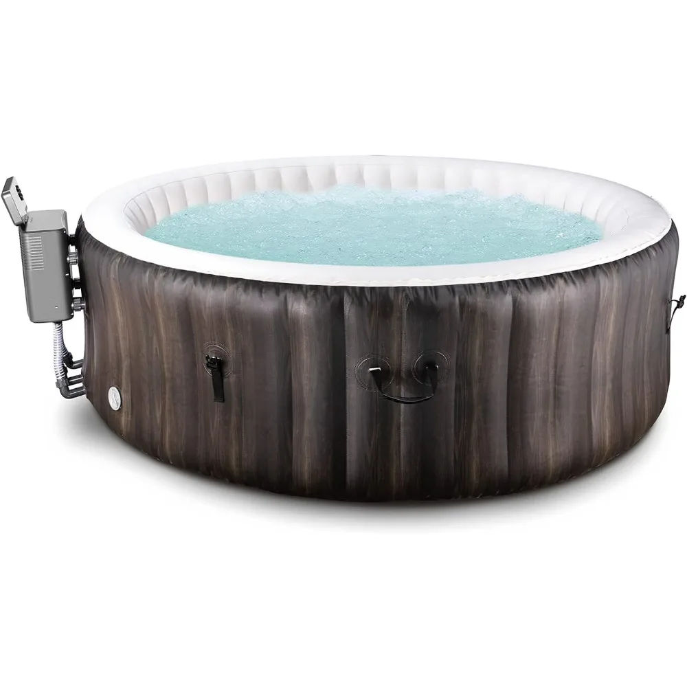 

Inflatable Hot Tub,with Built-in LED,Electric Heater Pump,Hot Tub Spa With 140 Air Jets,4-6 Adults,Portable Inflatable Hots Tubs