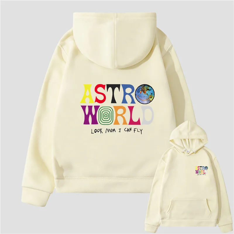 2025 بلوفر بقلنسوة Happy Face World Travis Scott Astroworld للجنسين