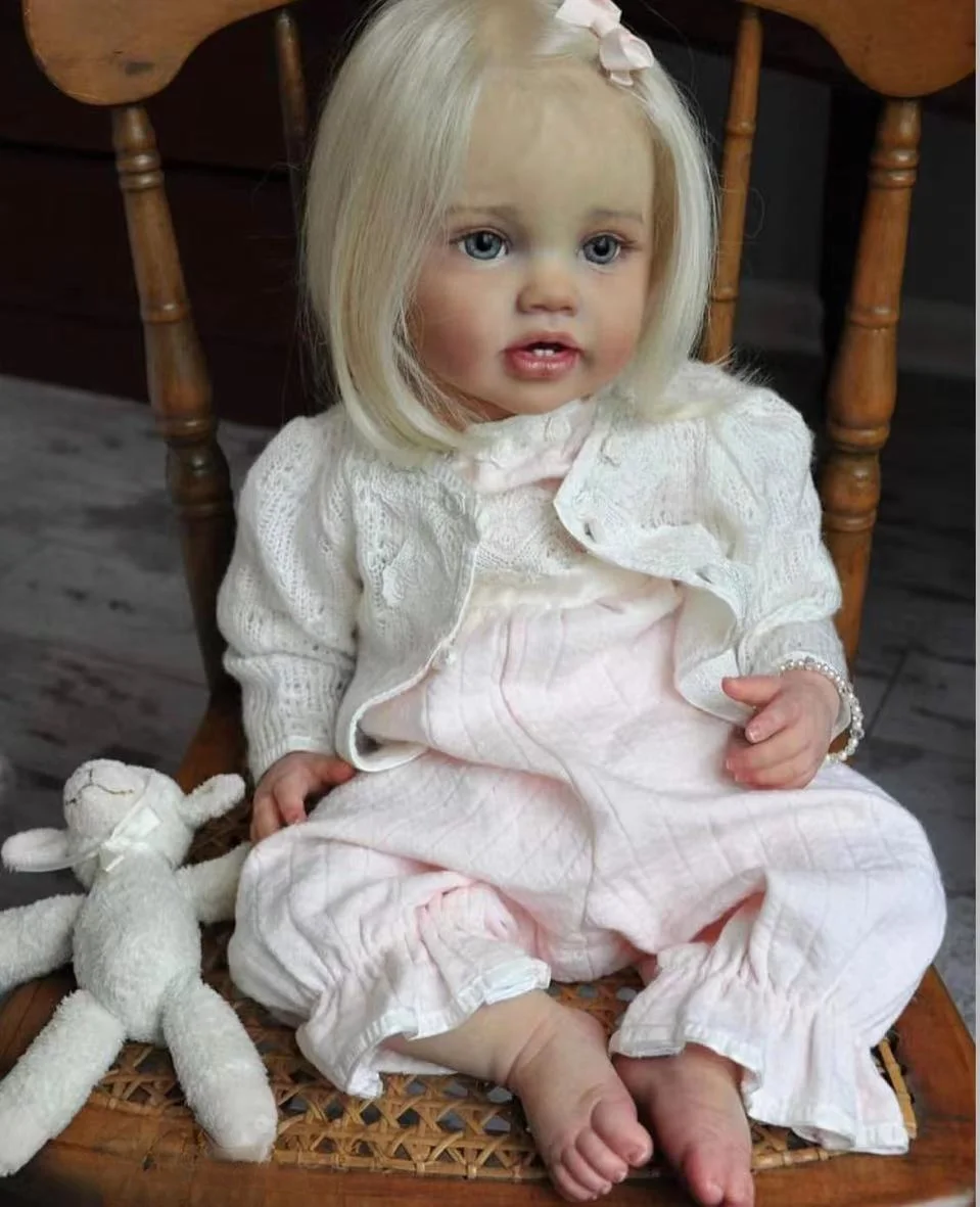 FBBD Customized Limited Supply 24inch Reborn Baby Lottie With Hand-Rooted White Hair as in the pics Alreday finished Doll