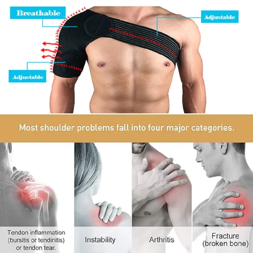 1Set Compression Shoulder Brace Women Men Rotator Cuff Shoulder Protector Pain Relief Shoulder Support Strap Tendonitis