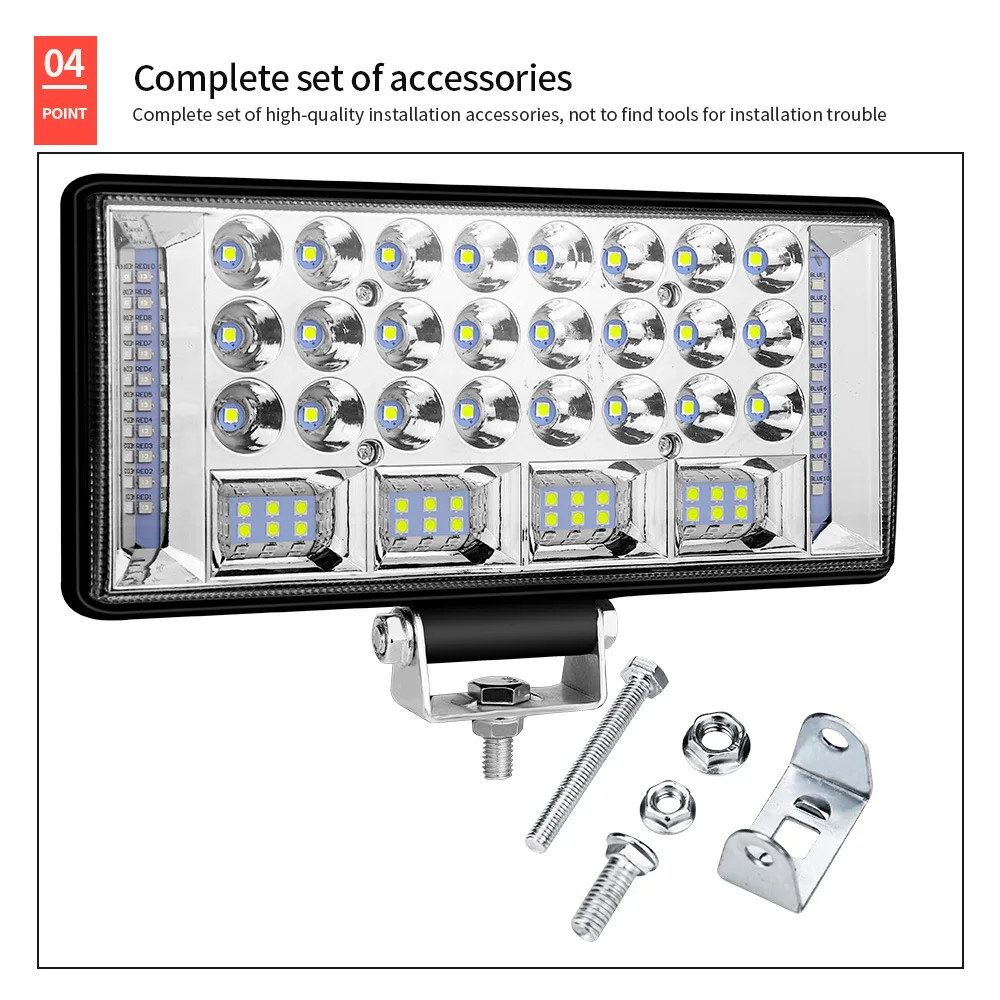 2 stücke 4 zoll 5 zoll 6 zoll LED Licht Bar Offroad Spot Flut LED Arbeit Licht für Lkw Auto boot Traktor 4x4 Atv Scheinwerfer 12 V 24 V – Detail 8