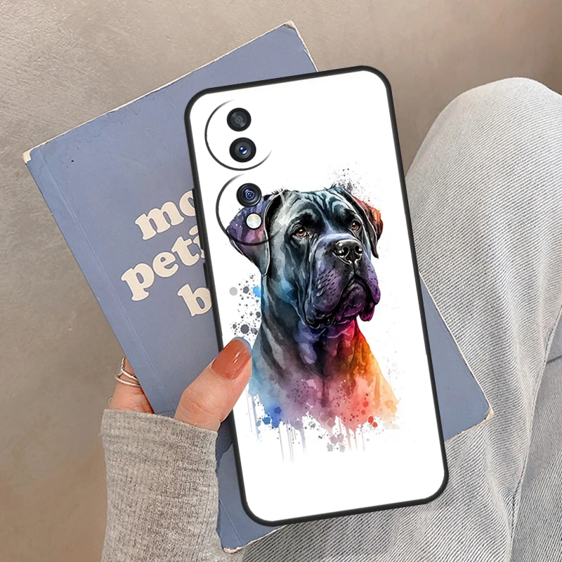 حافظة على شكل كلب كورسو إيطالية من Cane Corso لهاتف Honor Magic 5 6 7 8 Pro لهاتف Honor 200 400 Lite 50 70 90 X8a X8b X9a X9b X9c