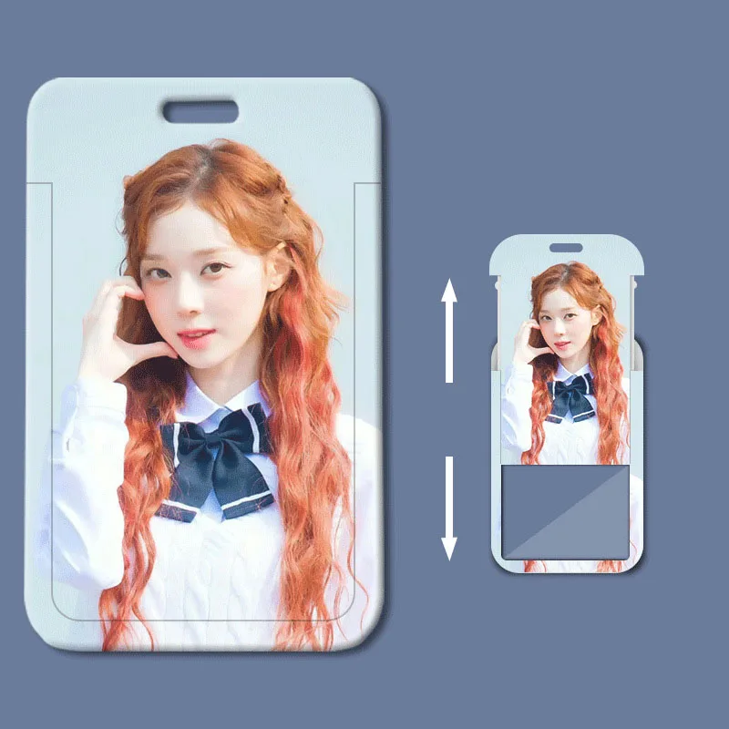 Cute Winter Slide Card Holder Pendant Idol Photocards Student Office Access Work Meal Bus ID Cards Protective Sleeve Fans Gifts