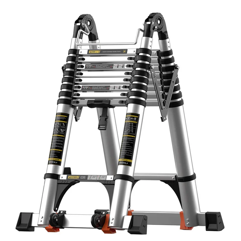 

Multifunctional Aluminum Alloy Ladder High Quality Reinforced Anti-Sway Aluminum Alloy Herringbone Folding Double Size Ladder