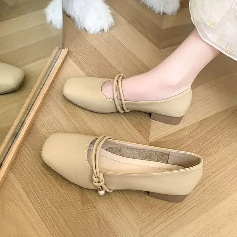 Super Soft French Skirt Leather Fashion Lightweight Leather Shoes Spring and Summer Mary Jane Shoes Single Women's Shoes