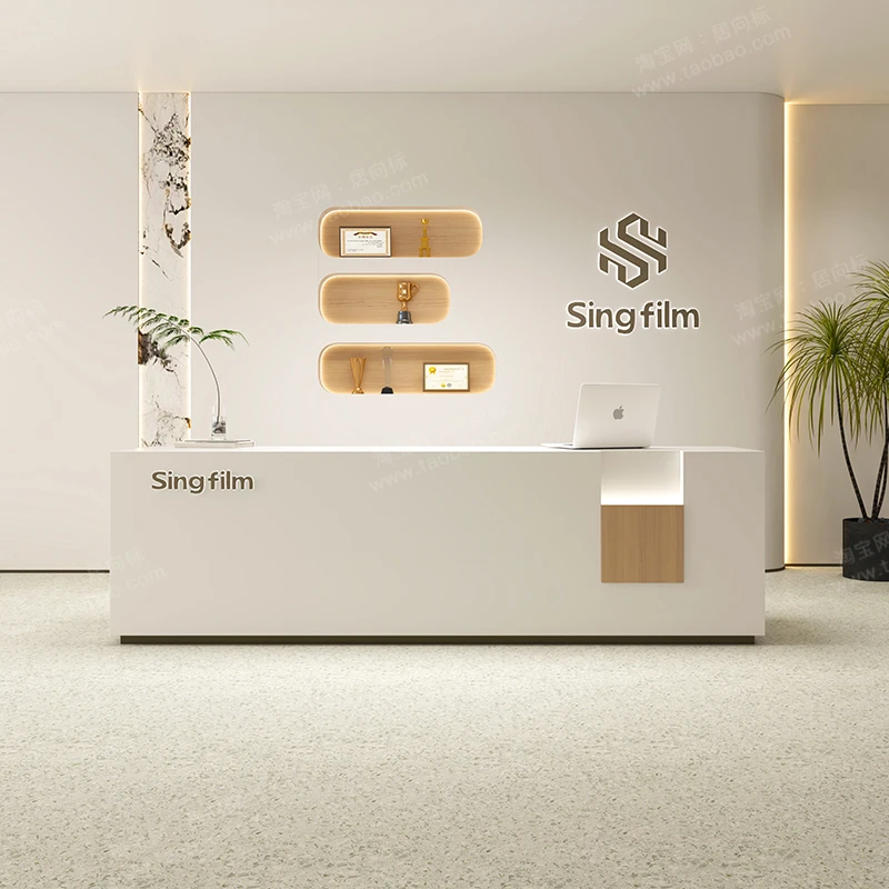 

Coffee Reception Desk Help Counter Acrylic Top Reception Desk Cosmetic Study Bench Store Recepcion Mostrador Office Furniture