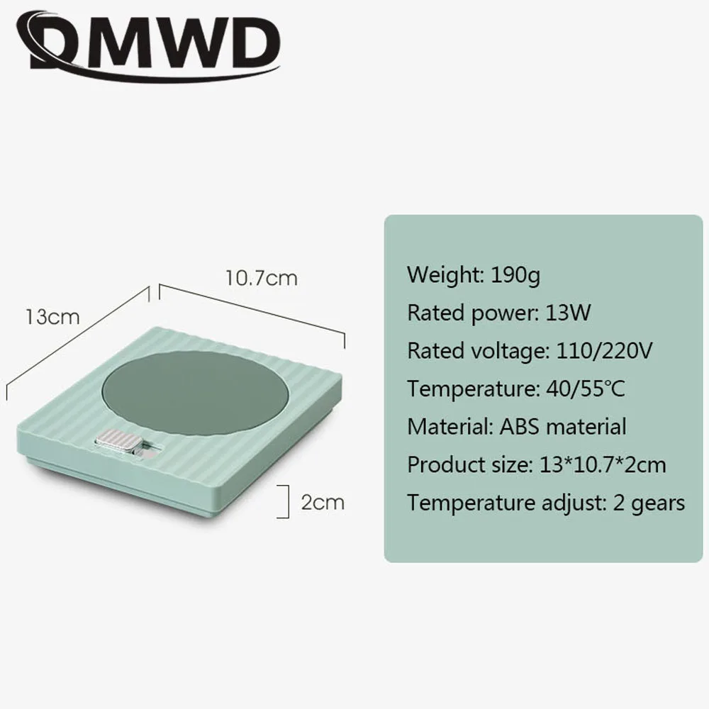 DMWD бытовая нагревательная подставка, электрическая плита, подогреватель чая с молоком, кофе, водонагреватель, нагревательная подставка для чашки, постоянная температура 110/220 В