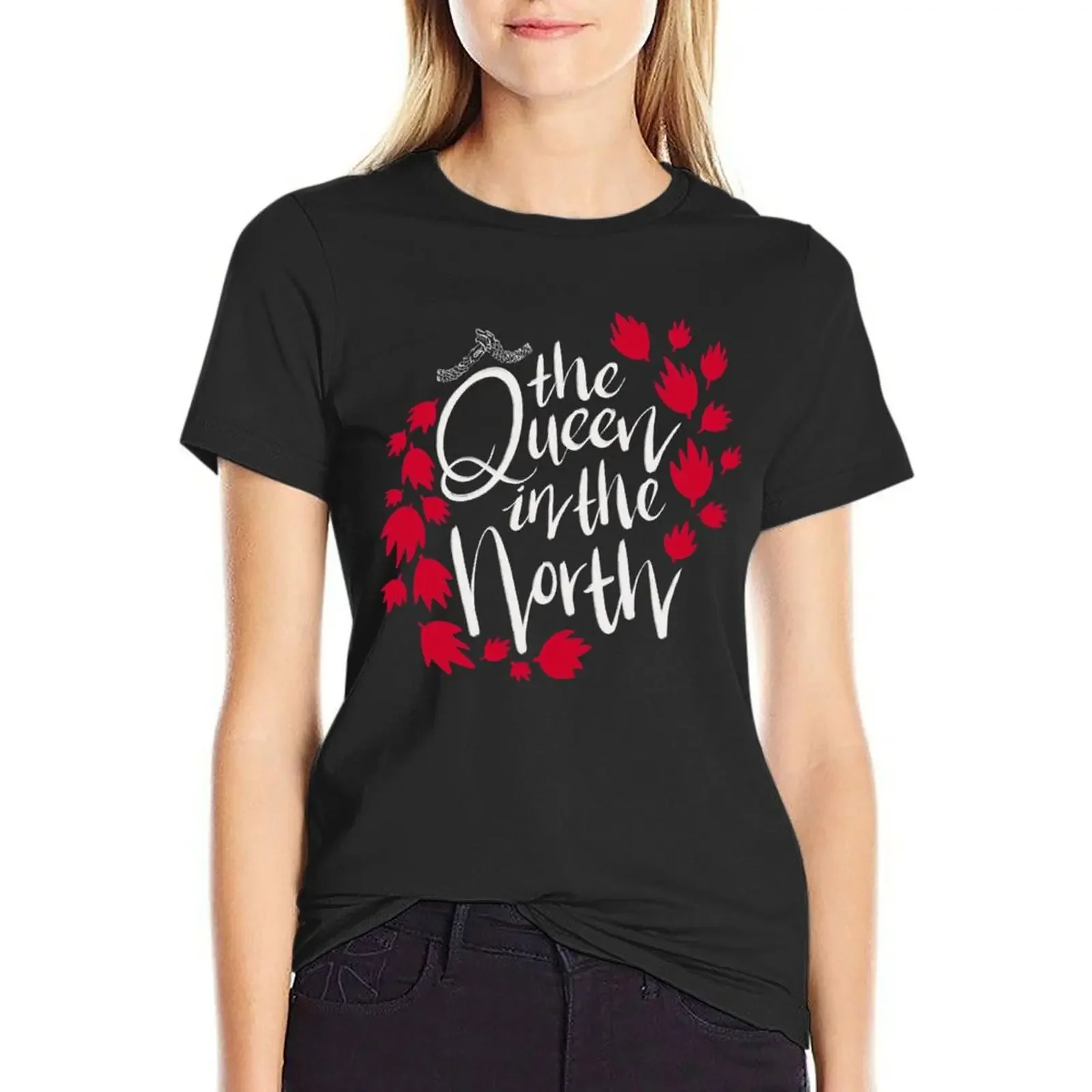 

The Queen in the North T-Shirt tops animal prinfor blanks Women's tee shirt