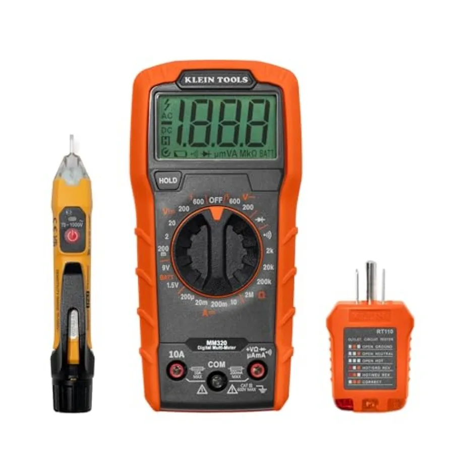 

69149P Electrical Test Kit with Digital Multimeter Non-Contact Voltage Tester and Electrical Outlet Tester Leads and Batteries