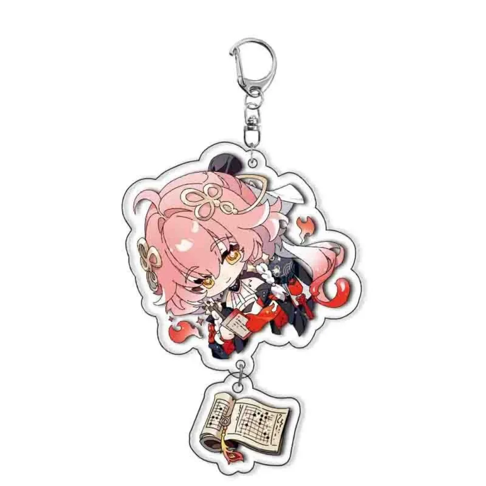 Anime Game Wuthering Waves Acrylic Keychain Changli Zhezhi Verina Xiangli Yao Rover Cute Figures Pendant Key Chain Prop Fan Gift