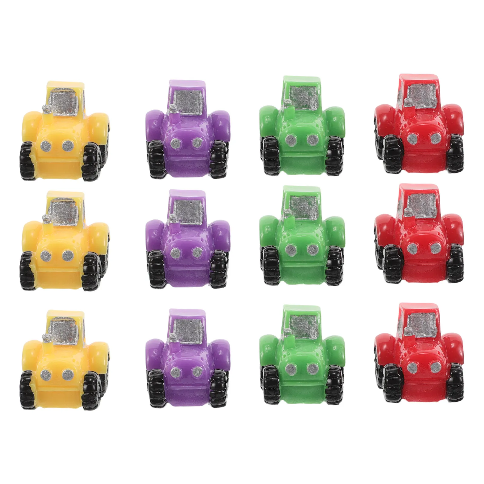 

12Pcs Mini Resin Tractors for Micro Landscape Farm Scene Decor Realistic Farmer Vehicle Models Fairy Garden Outdoor Arrangement