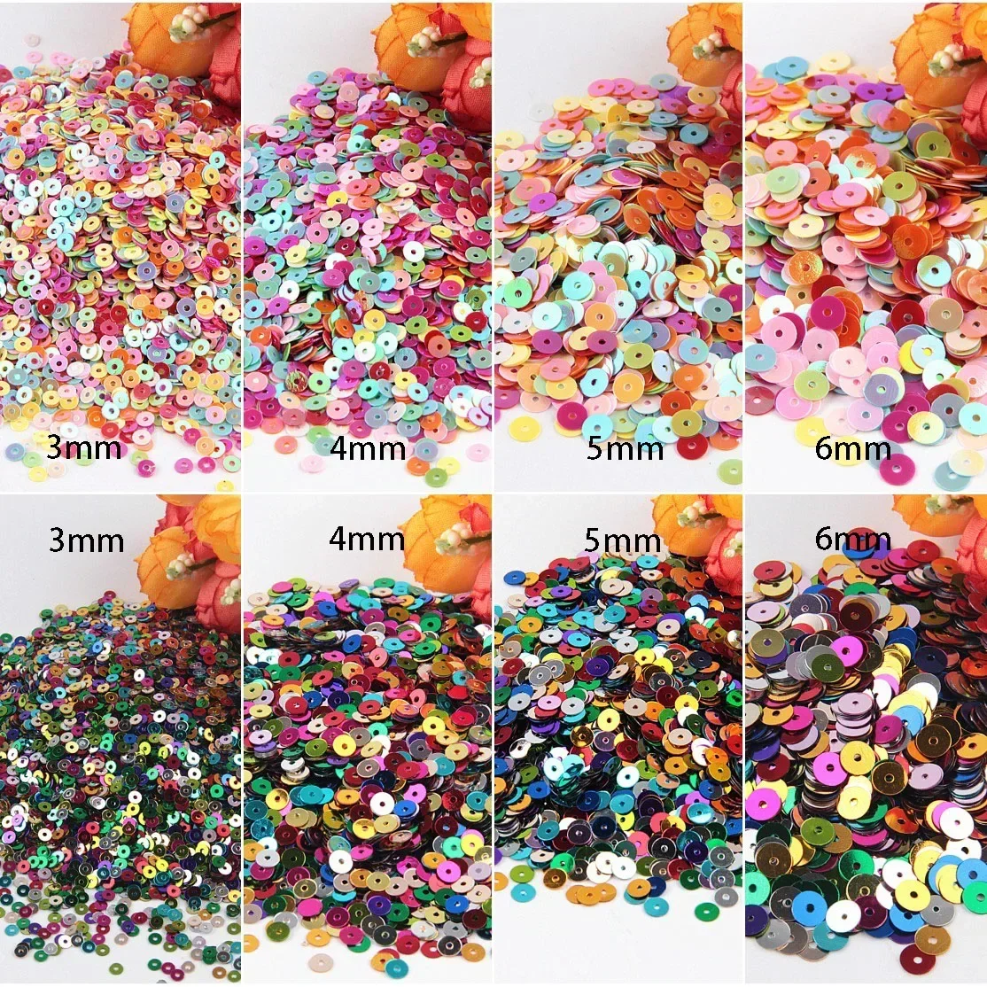 450g Flat Round Sequin 3mm 4mm 5mm 6mm Paillettes Sequins for Jewelry Making DIY Sewing Craft Lentejuelas Para Coser lentejuelas