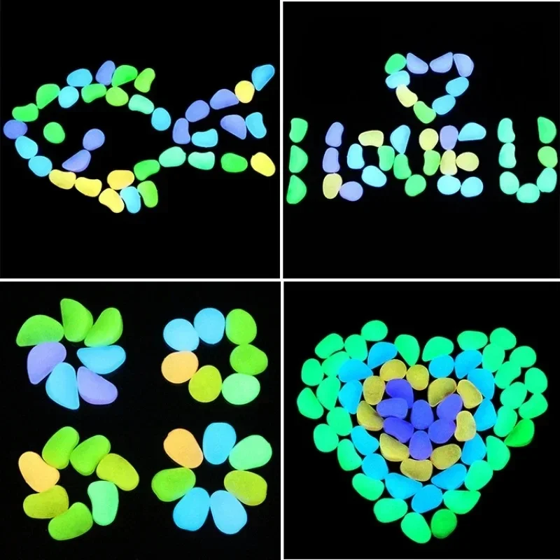 Glow in the Dark Garden Pebbles For Sidewalk Garden Terrace Lawn Garden Patio Fish Tank Aquarium Decoration Glow Stone