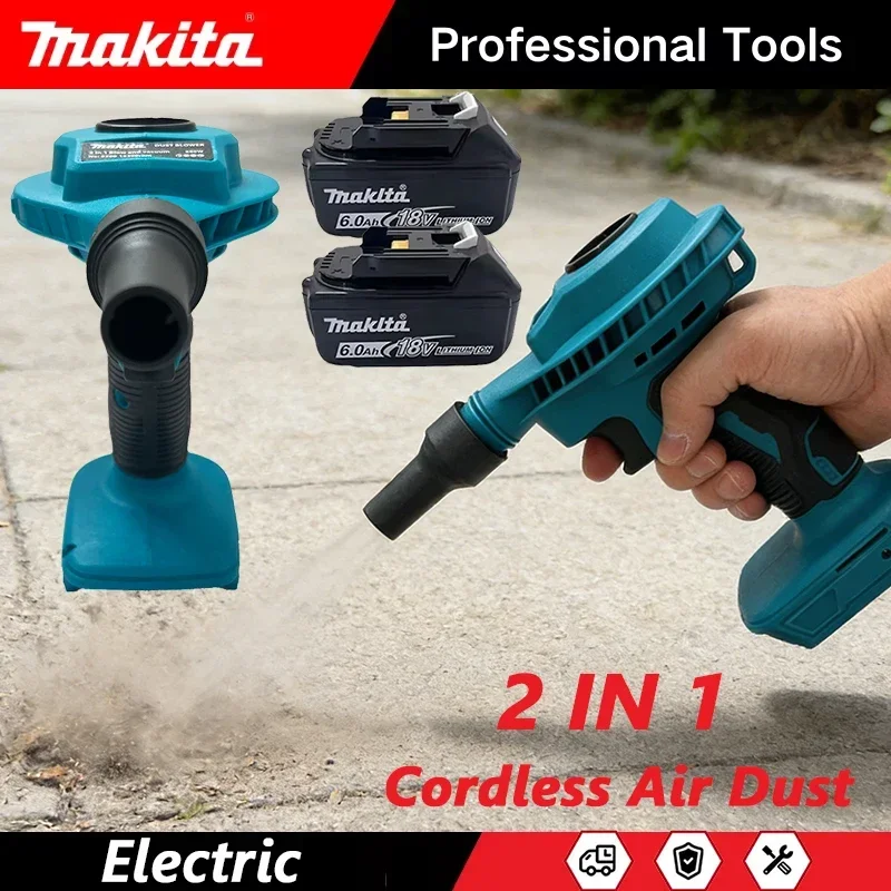 

Makita 2 In 1 Cordless Air Duster Vacuum Cleaner Rechargeable Blower With Inflator Computer Keyboard Cleaning For 18V Battery