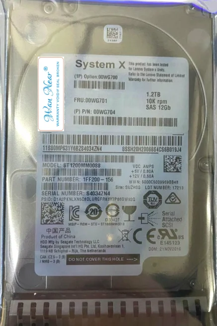 

Для 0WG7000 X3550 X3650 M5 X3850X6 1,2 TB 10K SAS 12gb 00WG701