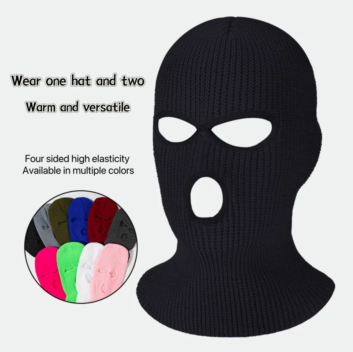 

Winter Army Tactical Mask 3 Hole Full Face Mask Ski Mask Winter Hat Balaclava Motorcycle Helmet Full Face Knitted Hat