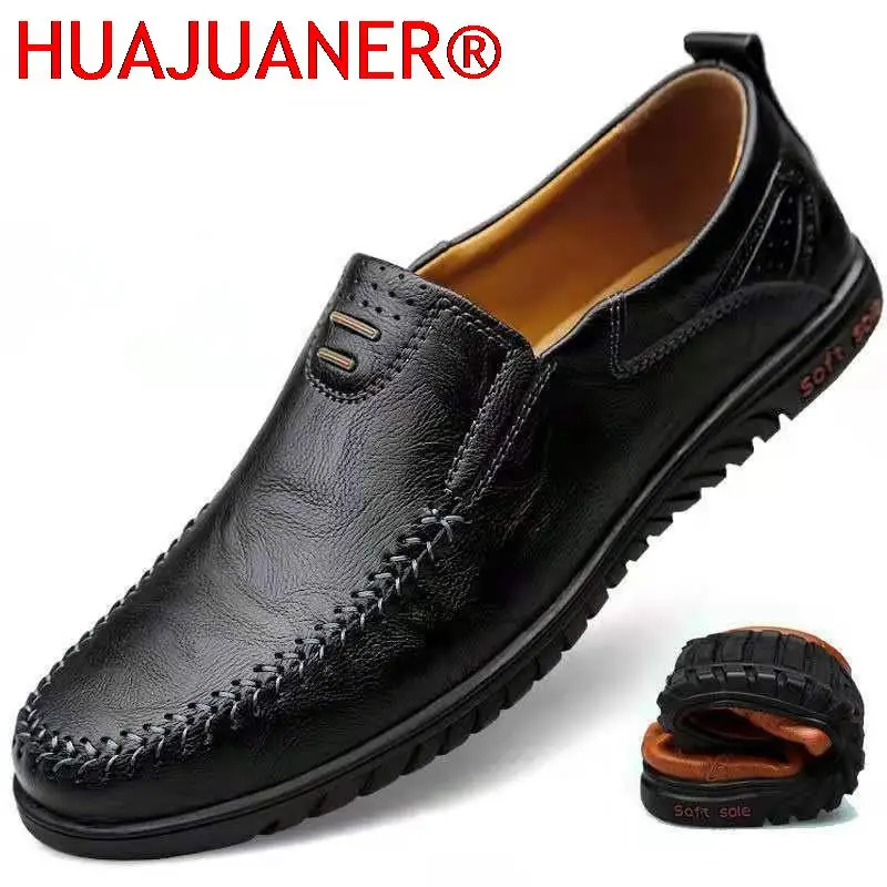 

Genuine Leather Men Shoes Luxury Brand 2025 Casual Slip on Formal Loafers Men Moccasins Italian Black Male Driving Shoes Men