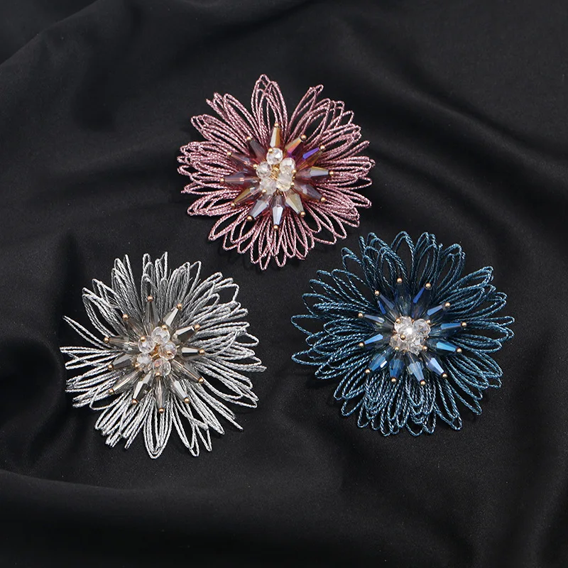 women\'s fashion crystal fireworks brooch weaving high-end collar pins accessories jewelry