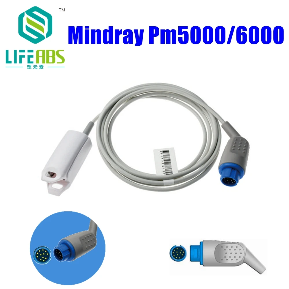 

for Mindray Pm5000/6000 Patient Monitor Child Neonate Finger Clip Ear Clip Silicone Long Cable Reusable Spo2 Oxygen Sensor