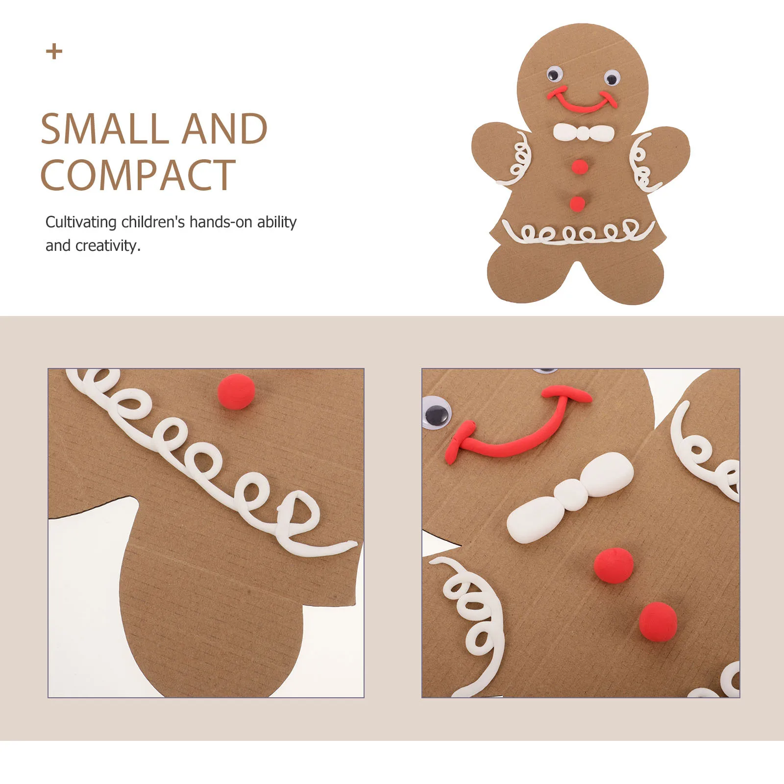 

1Set DIY Gingerbread Men Ornament Set Christmas Handmade Craft Materials Reusable Holiday Decoration Supplies Festive Decor