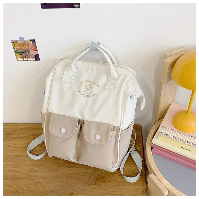 

Нейлоновые повседневные модные рюкзаки на молнии, лоскутные женские сумки большой вместимости, 2025 г., высококачественные универсальные студенческие рюкзаки