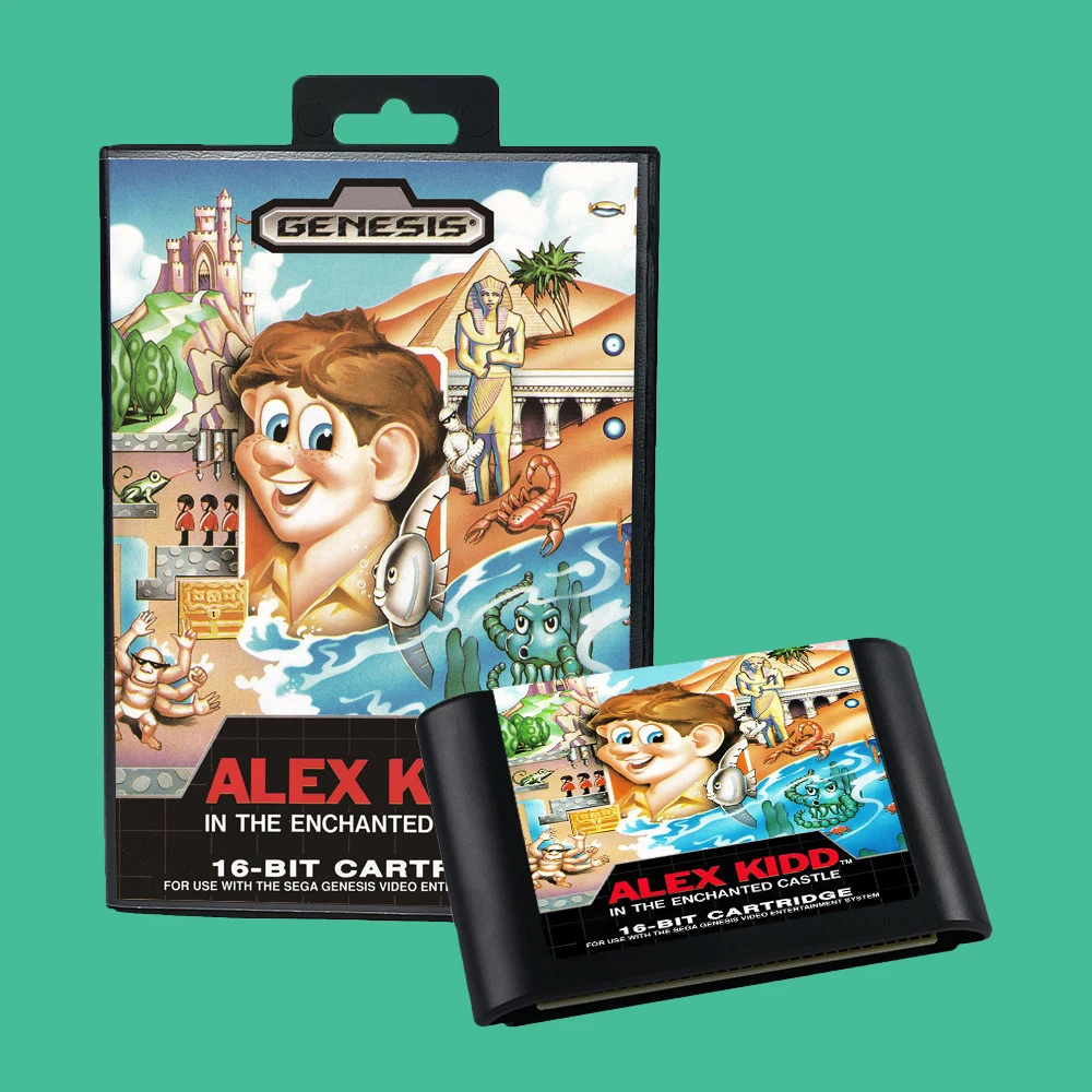 Alex Kidd in the Enchanted Castle USA Game for SEGA Mega Drive Genesis 16 bit Consoles Game Cartridge Box Manual