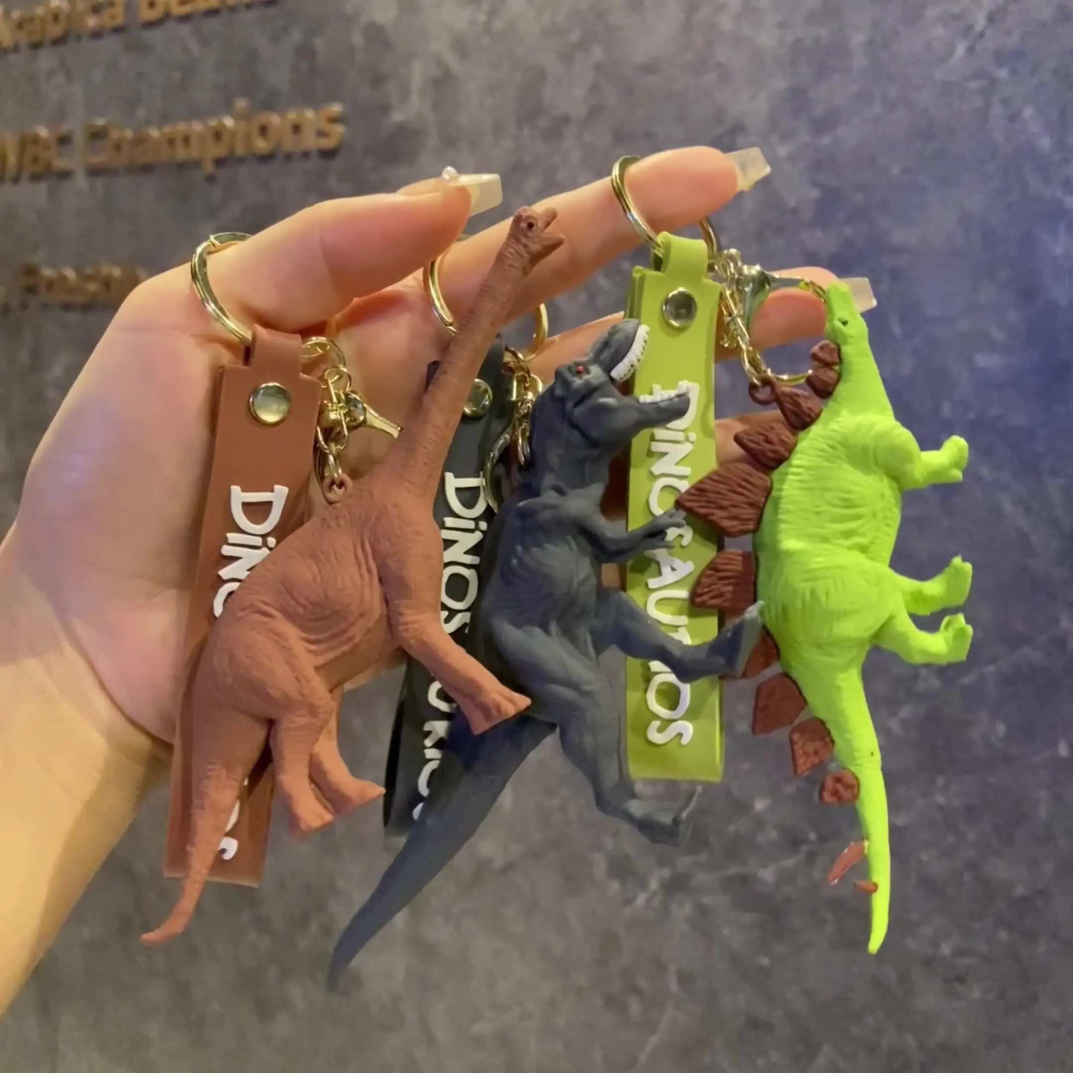 Cute Keychain Anime Dinosaur New in Keychains for Men Doll Keyring Friend Key Chain Accessories Women's Bags Car Gifts Wholesale