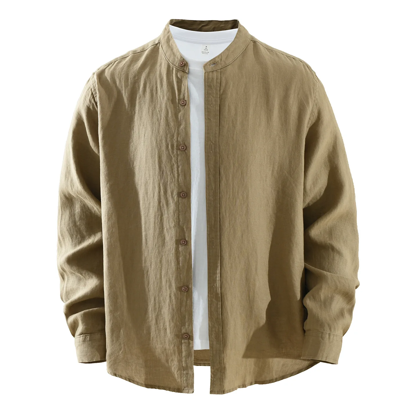 

Loose Fit Japanese Sle irt Linen Long Sve Casual Faionable Stand Collar Men's Top Artistic Loose Upperwear