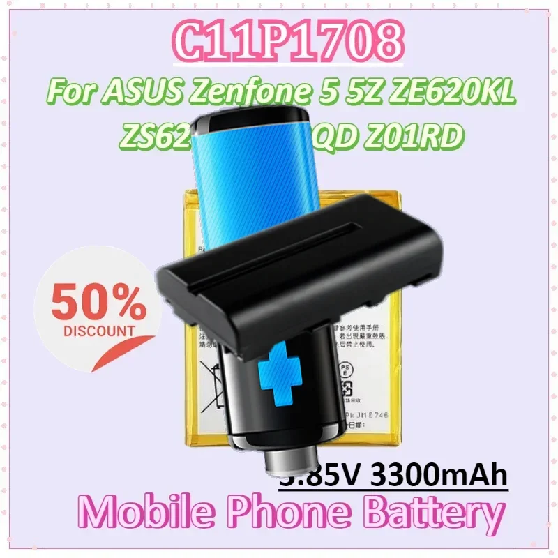 

C11P1708 3.85V 3300mAh Mobile Phone Battery for ASUS Zenfone 5 5Z ZE620KL ZS620KL X00QD Z01RD Replacement Batteries