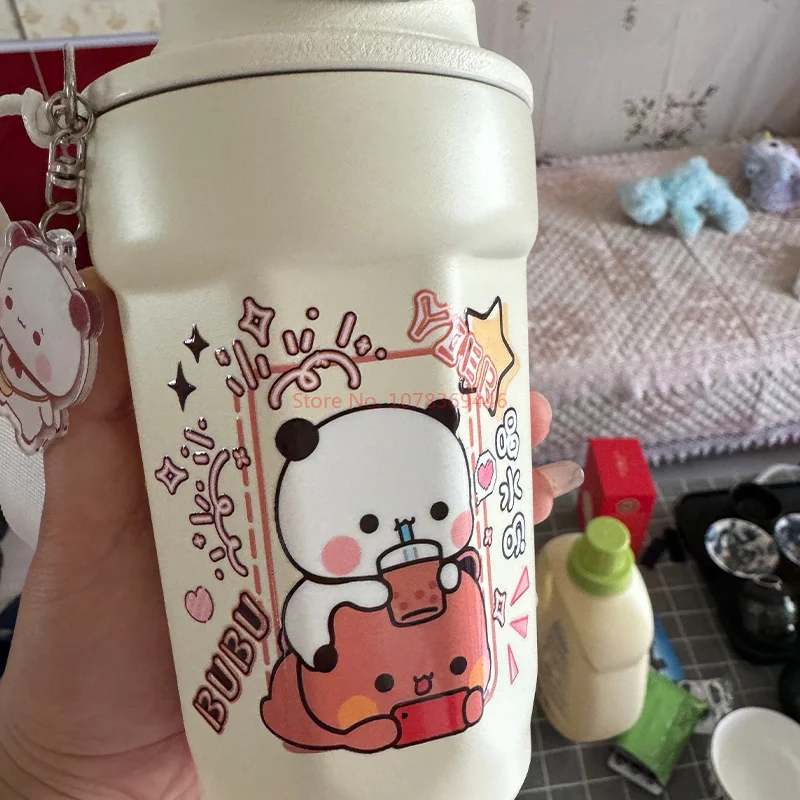 Piccolo Panda Bubu e Yier Cartoon 316 tazza d\'acqua in acciaio inossidabile tazza isolata di grande capacità tazze da caffè adorabili portatili