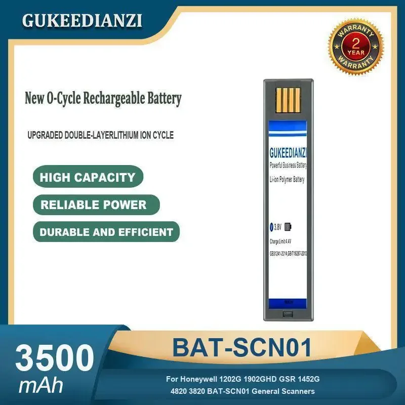 

High Capacity 3500mAh BAT-SCN01 Scanners Battery For Honeywell 1202G 1902GHD GSR 1452G 4820 3820 BAT-SCN01 General Scanners