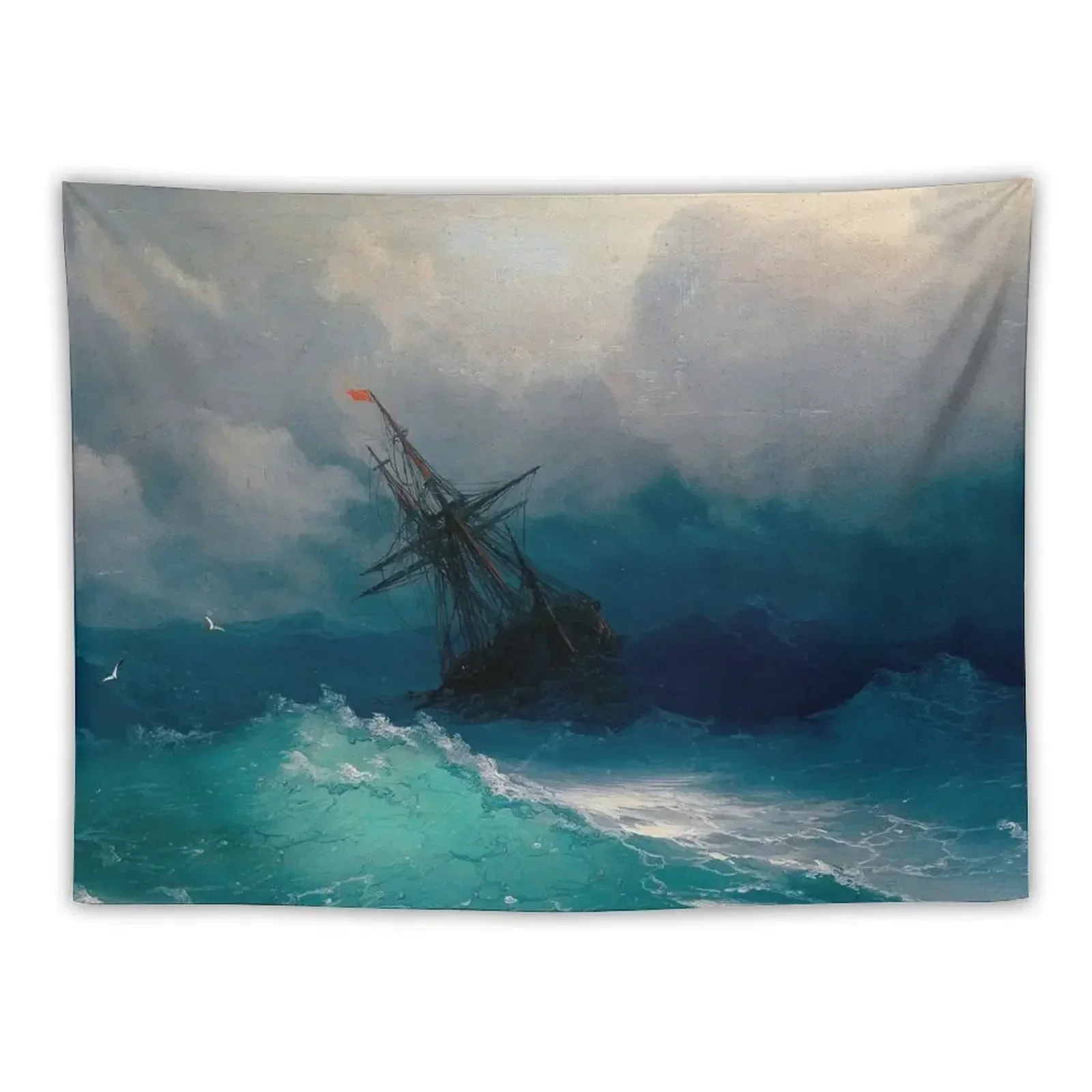 

Ivan Aivazovsky Ship on Stormy Seas Tapestry Room Decor Cute Bedroom Decor Aesthetic Room Decor Korean Custom Tapestry