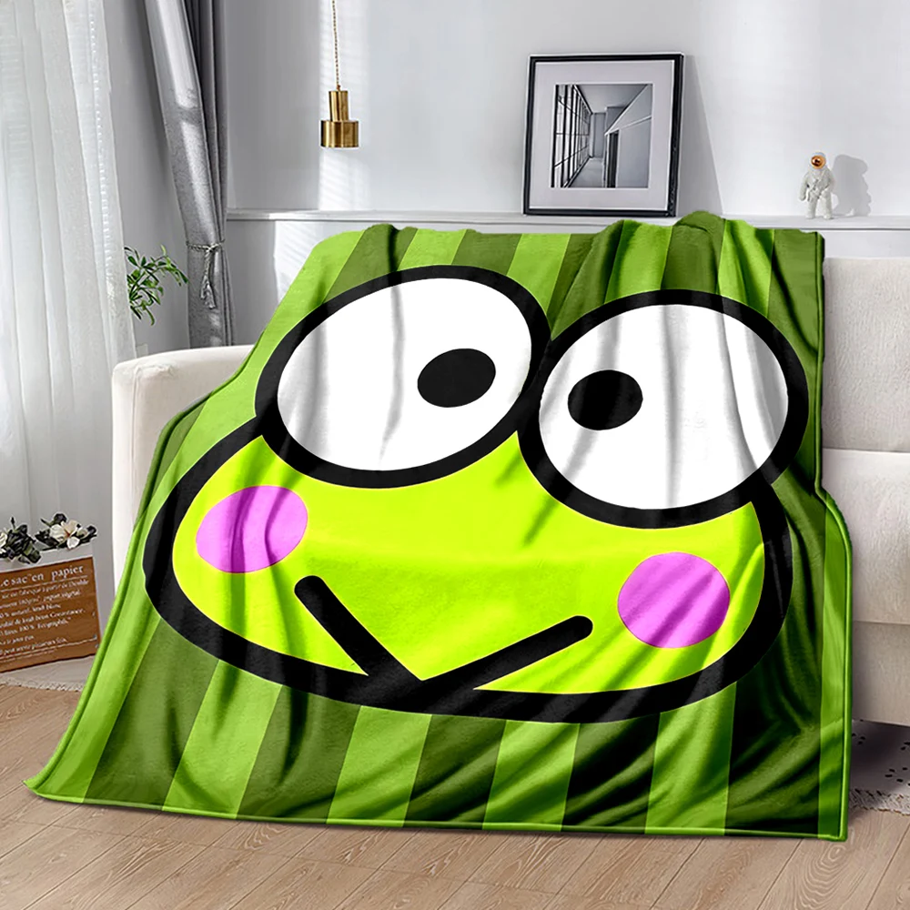 6 Size Sanrio Keroppi Flannel Blanket Children's Air Conditioning Blanket Lunch Blanket Pet for Daughter Girlfriend Gift