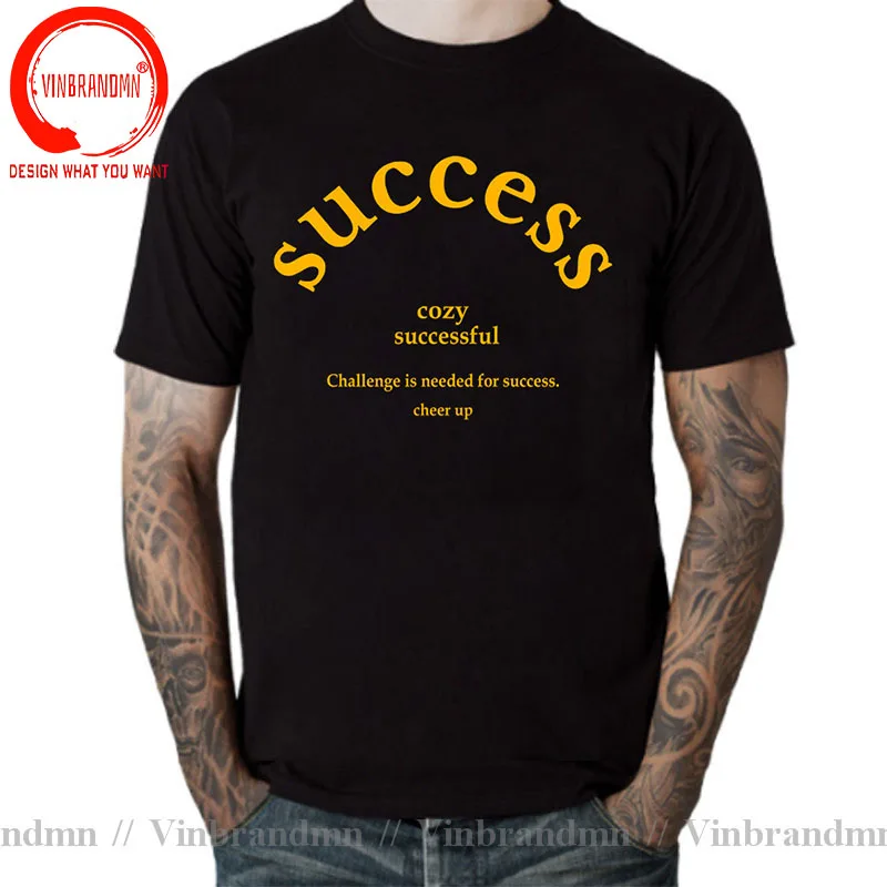 Challenge Is Needed For Success Cheer Up Men T Shirt Trend Leisure Loose T-Shirt Casual Fashion Clothing O-Neck All Match tshirt