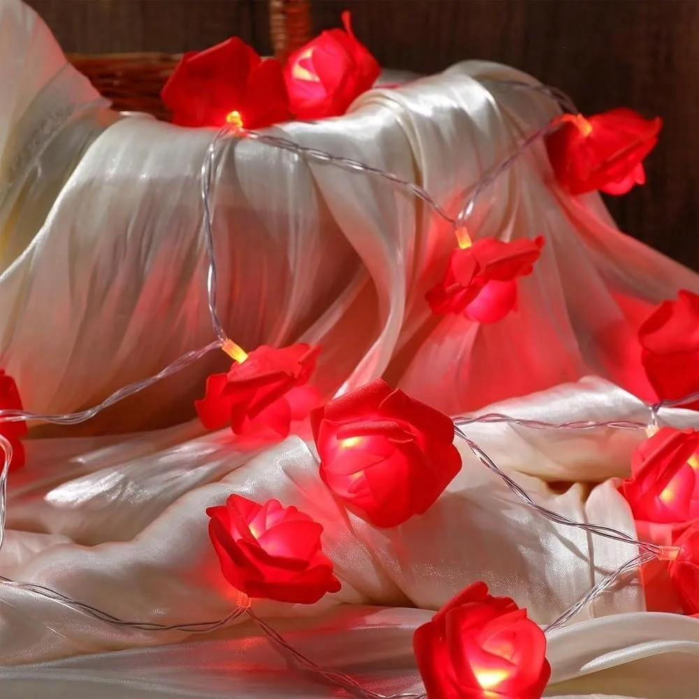 1 шт. 1,5 м10 светодиод/3 м20 светодиодный гирляндный светильник с искусственной розой, питание от батареек типа АА (исключительно), используется для украшения комнаты и Дня святого Валентина