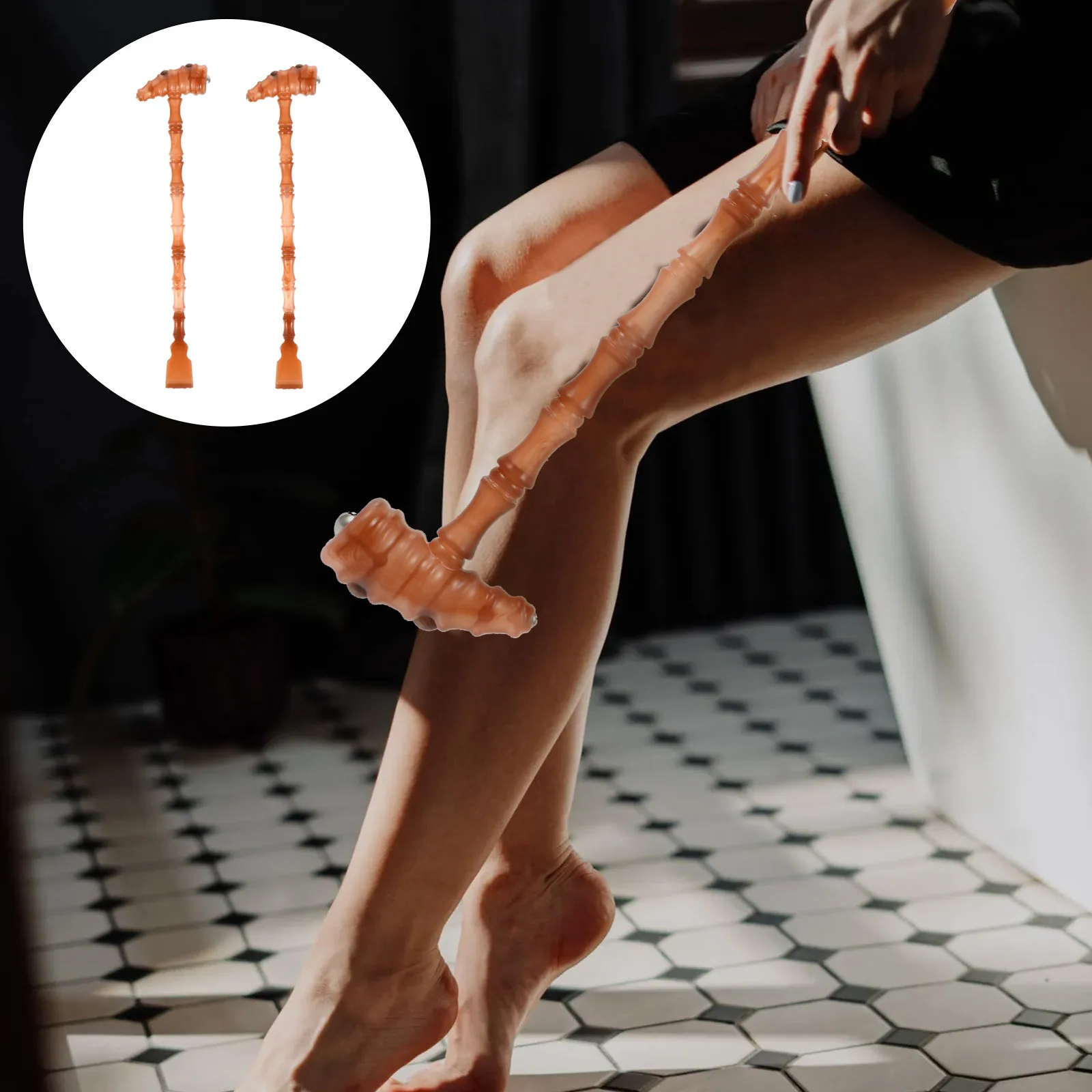 

2pcs Massage Hammer Horn Design Ergonomic Handle Portable Back Scratcher For Body Stress Relief Tool Lightweight