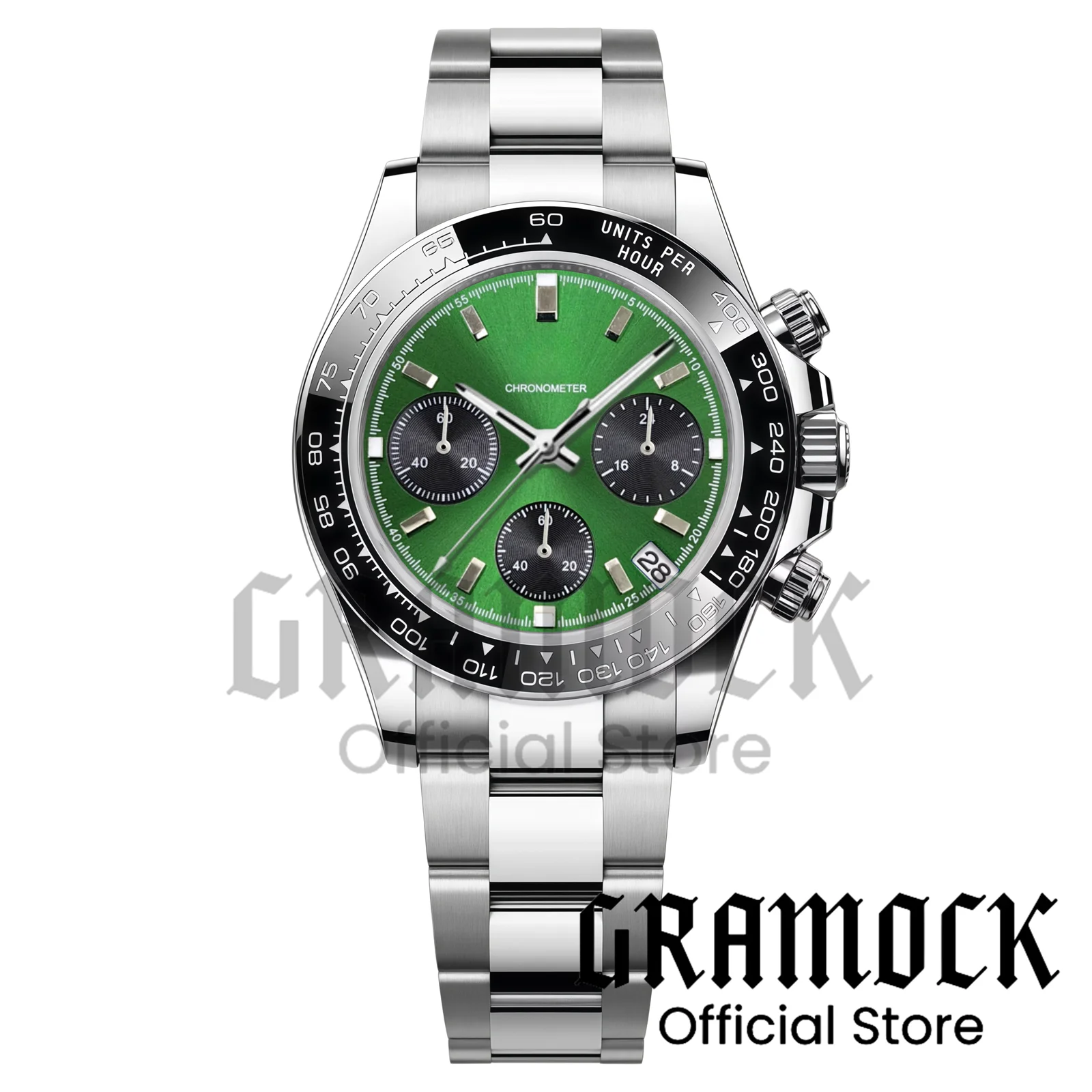 Gramock 39mm Fashion VK63A Quartz Movement Sports Men's Chronograph Watches Sapphire Glass Watch for Men Purple Dial Run Seconds - view 5