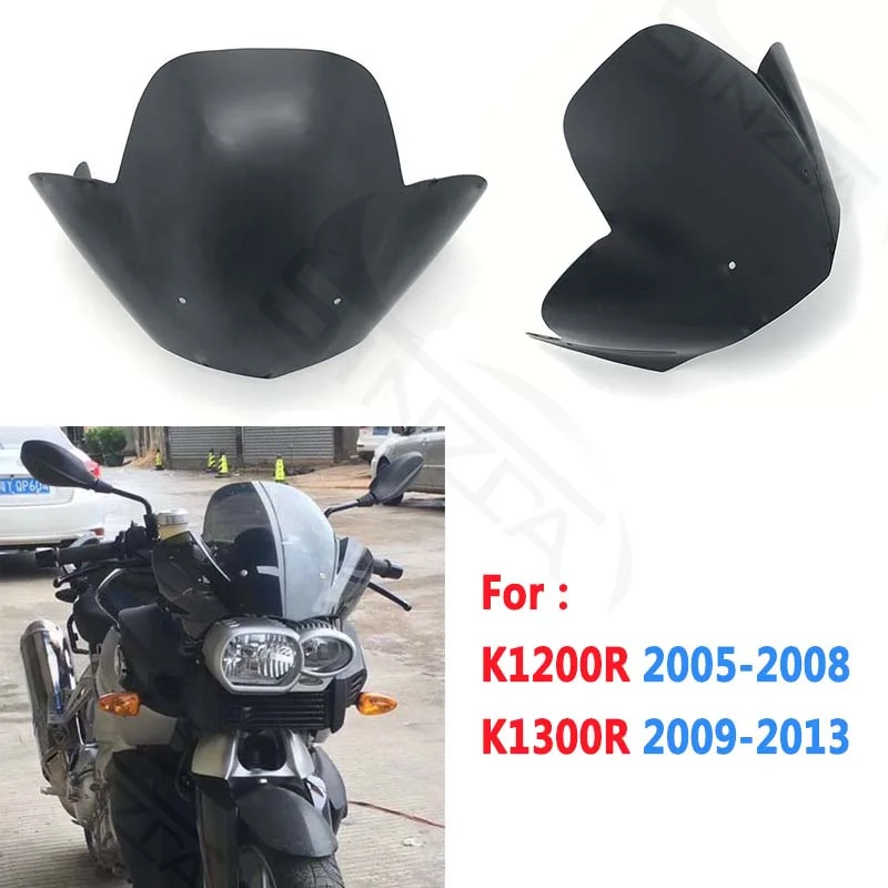 

For BMW K1200R K1300R Windscreen Windshield K1200R 2005 2006 2007 2008 K1300R 2009 2010 2011 2012 2013 Wind Deflectors Gray