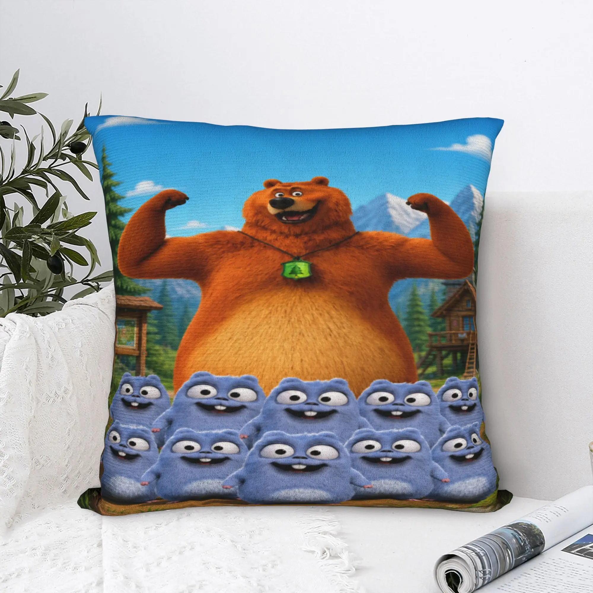 Trendy Bedroom Grizzly And Lemmings  Decoration Pillowcase Accessories  Pillow Covers Zippered Multi-Size