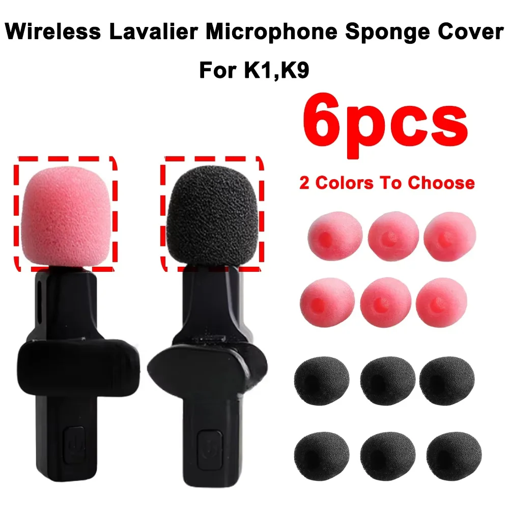 6 stücke Wireless Lavalier-mikrofon Schwamm Abdeckung für K1, K9 Wireless Revers Mic Schaum, Mini Mic Windschutzscheibe Schaum Abdeckung für K1, K9