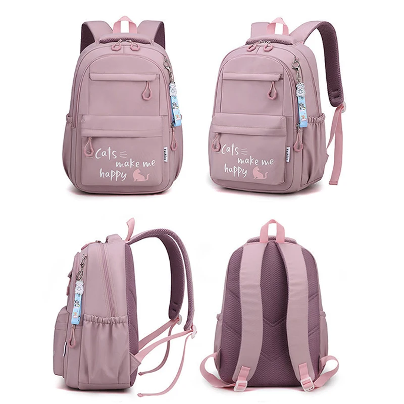 Imagem -06 - Mochilas Escolares para Adolescentes e Mulheres Cute Cat Backpack Campus Schoolbag para Meninas Estudante