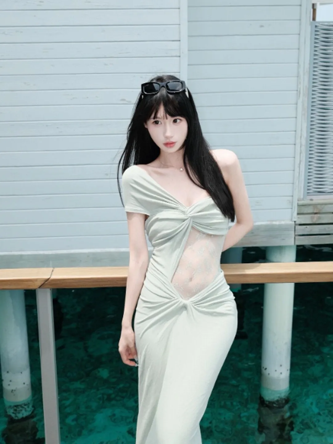 

Sexy Strapless Bodycon Long Dress Unique Design Summer New Arrival Cotton Blend No Sleeve H-Shape Silhouette Urban Commute