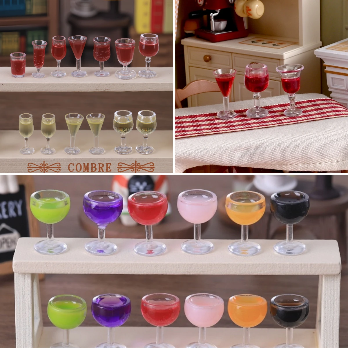 100pcs Simulation Mini Champagne Red Wine Glass 3D Resin Charms DIY Keychain Jewelry Decor Dollhouse Accessories