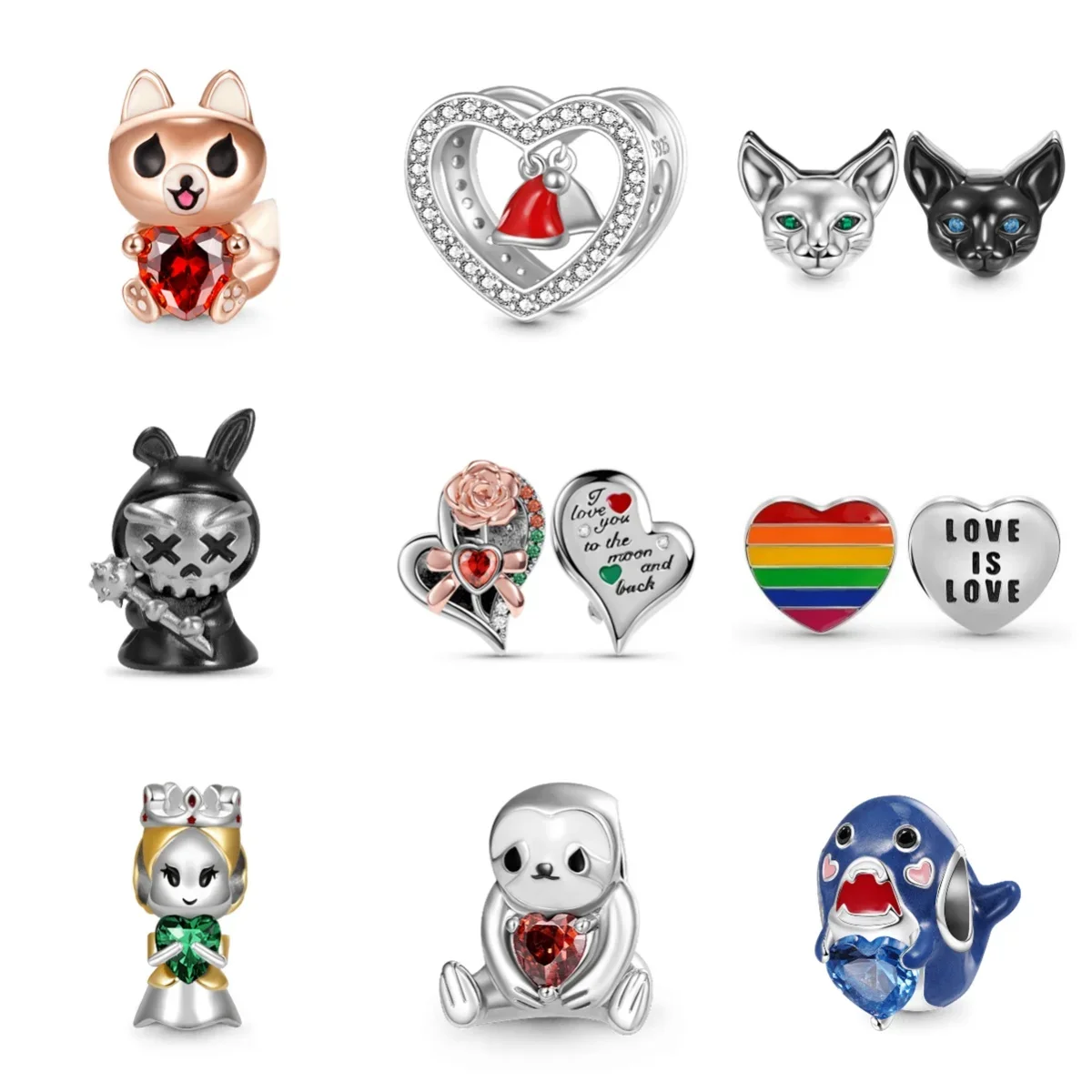 

Two-color Cat, Villain Series Pendant Beaded Jewelry, Ladies 2024 New Ornaments Pandora Charms