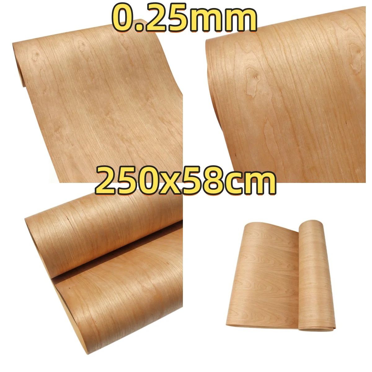 

Natural Wide Cherry Veneer, 0.25mm, 250x58cm, For Watch Box Veneering & Cabinet Veneering.(Backing Non-woven Fabric)