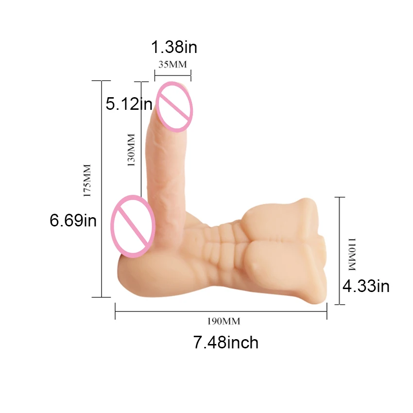 Pocket Size Half Body Sex Doll Vibrator Sex Toy for Women Gay Male Masturbator Buttt Plug Torso Doll Female Vibrating Dildo 18+