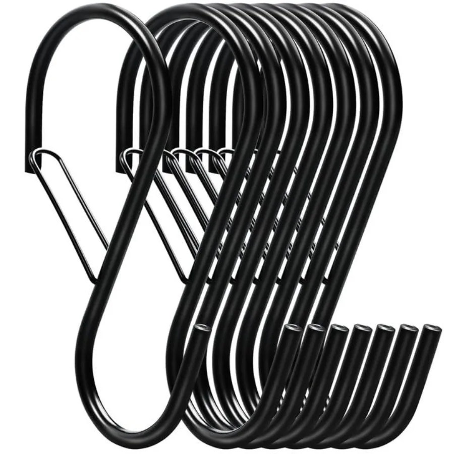 Heavy Duty S Hooks with Safety Buckle 8 Pack