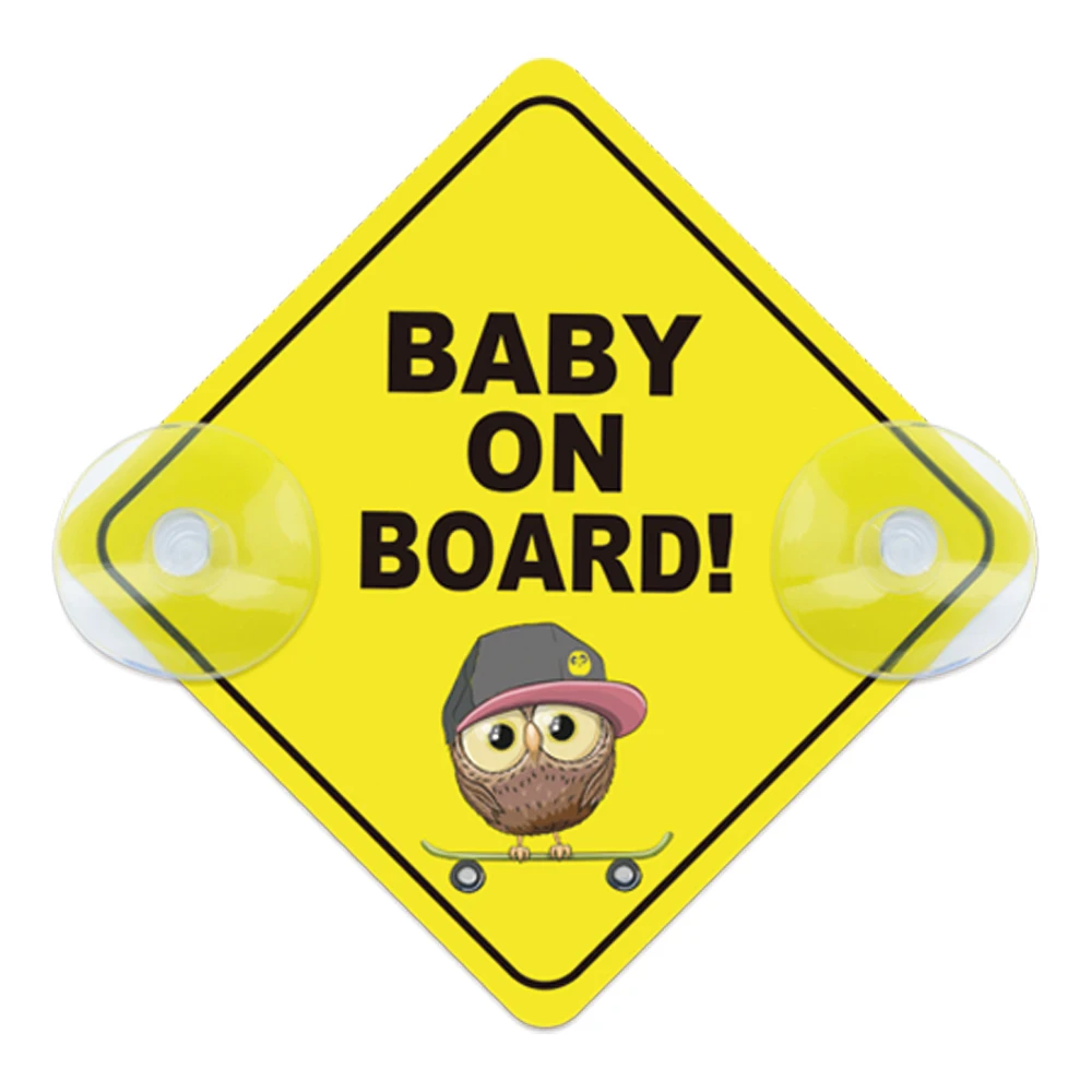 Baby On Board Warning Signs with Suction Cups for Car Window Waterproof Sunproof Durable and Strong Safety Warning Car Sticker view 6